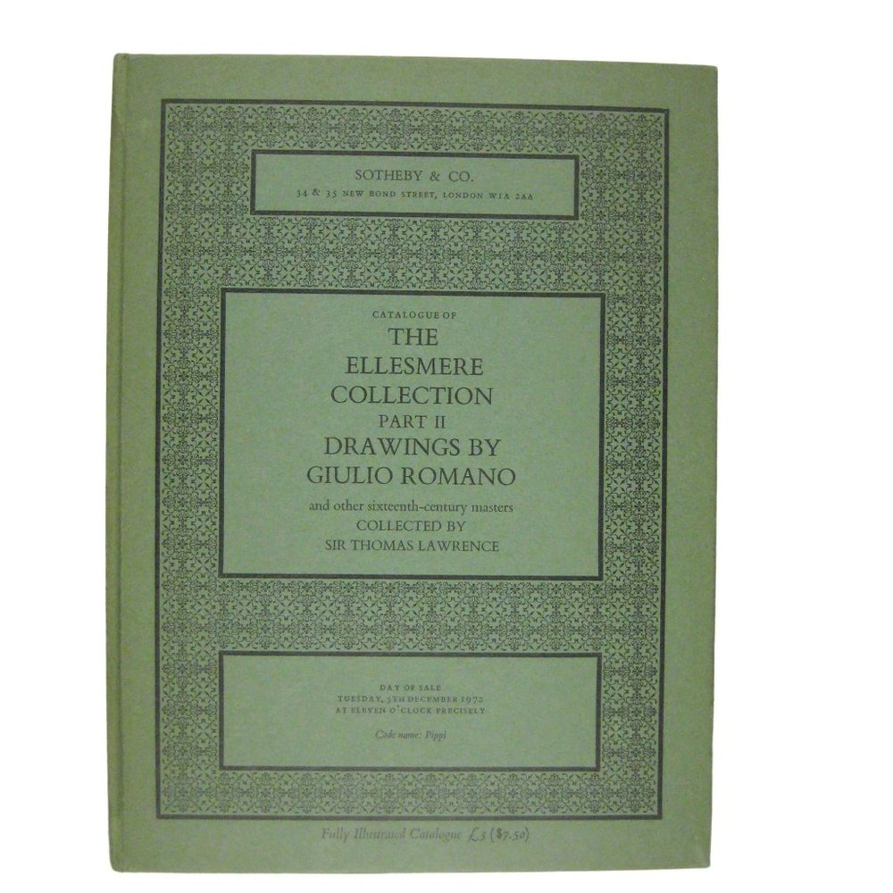 Sotheby's Auction Catalog Ellesmere Collection Part II Drawings Romano 1972